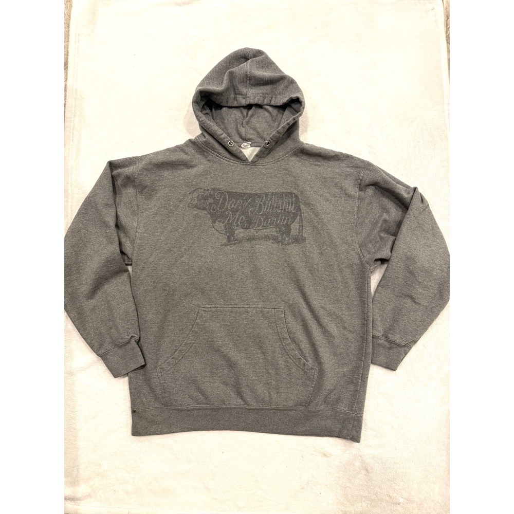 Cheeky's Womens XL Gray Dont Bullshit Me Darlin Cow Graphic Hoodie Sweatshirt